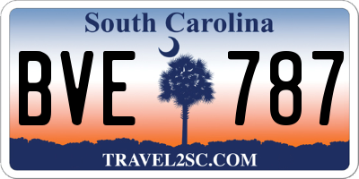 SC license plate BVE787