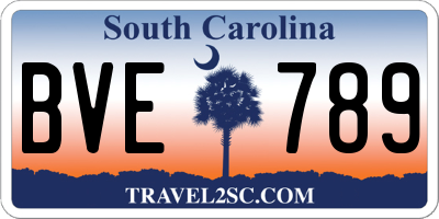 SC license plate BVE789