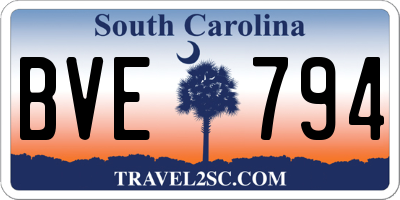 SC license plate BVE794