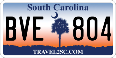 SC license plate BVE804