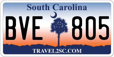 SC license plate BVE805
