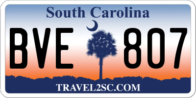 SC license plate BVE807