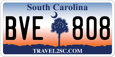 SC license plate BVE808