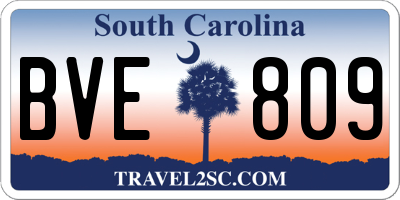 SC license plate BVE809