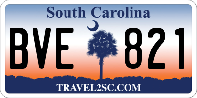 SC license plate BVE821