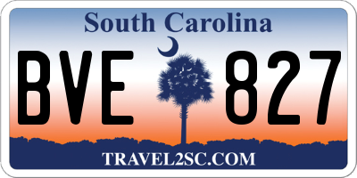 SC license plate BVE827