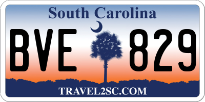 SC license plate BVE829