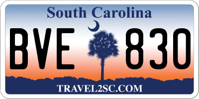 SC license plate BVE830