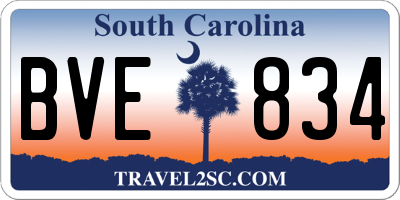 SC license plate BVE834