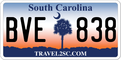 SC license plate BVE838