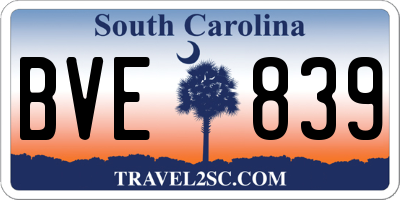 SC license plate BVE839