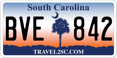 SC license plate BVE842