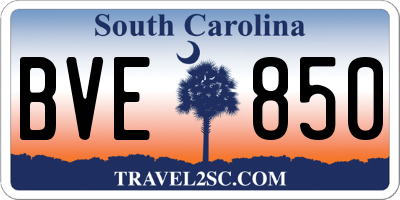 SC license plate BVE850