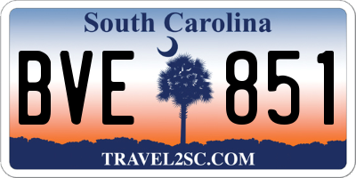 SC license plate BVE851