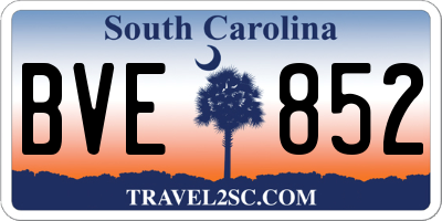 SC license plate BVE852