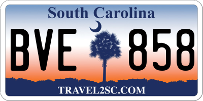 SC license plate BVE858