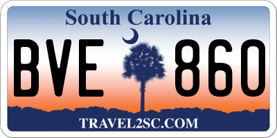 SC license plate BVE860