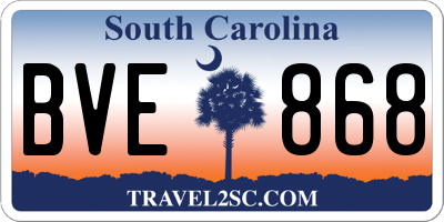 SC license plate BVE868