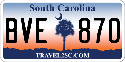 SC license plate BVE870