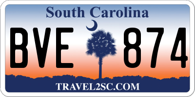 SC license plate BVE874