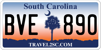 SC license plate BVE890