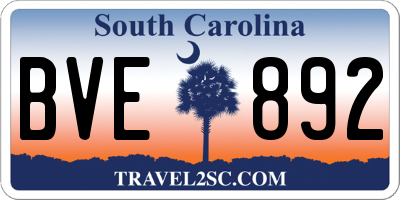 SC license plate BVE892