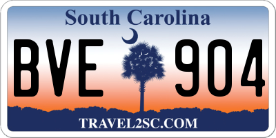 SC license plate BVE904