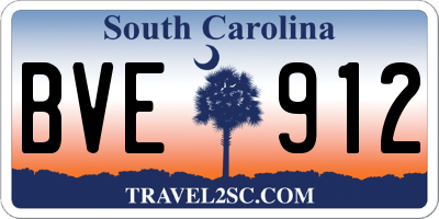 SC license plate BVE912