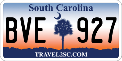 SC license plate BVE927