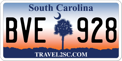 SC license plate BVE928