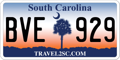 SC license plate BVE929