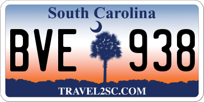 SC license plate BVE938