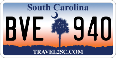SC license plate BVE940