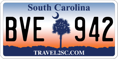 SC license plate BVE942
