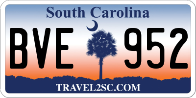 SC license plate BVE952