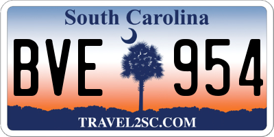 SC license plate BVE954