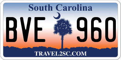 SC license plate BVE960