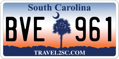 SC license plate BVE961