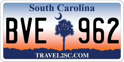 SC license plate BVE962
