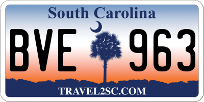 SC license plate BVE963