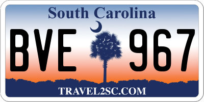 SC license plate BVE967