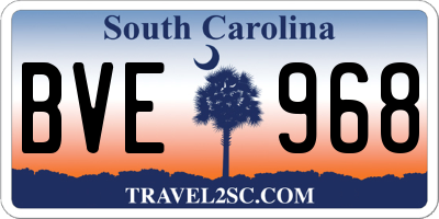 SC license plate BVE968