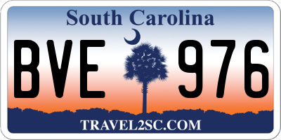 SC license plate BVE976
