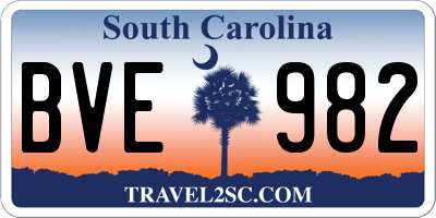SC license plate BVE982