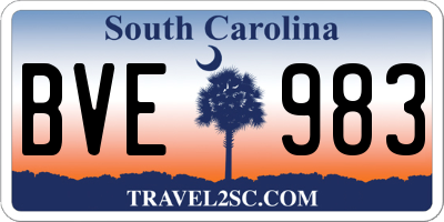 SC license plate BVE983