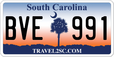 SC license plate BVE991