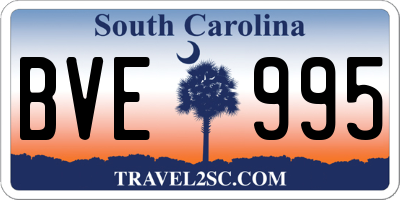 SC license plate BVE995