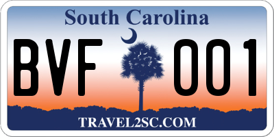 SC license plate BVF001