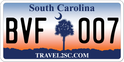 SC license plate BVF007