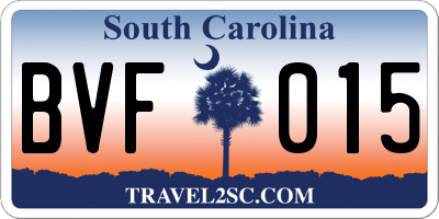 SC license plate BVF015